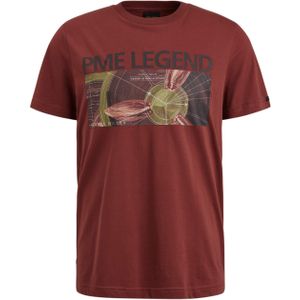 PME Legend T-shirt rood (Maat: 2XL) - Tekst - Halslijn: Ronde hals,
