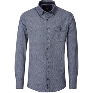 Casa Moda Heren overhemd lange mouw blauw (Maat: M)