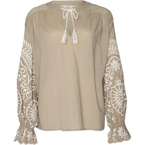 Summum Woman Blouse groen (Maat: 44) - Effen - Halslijn: V-hals,