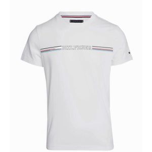 Tommy Hilfiger T-shirt wit (Maat: M) - Tekst - Halslijn: Ronde hals,