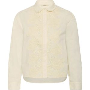 InWear Blouse ecru (Maat: 36) - Effen - Halslijn: Polokraag,