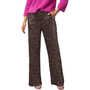 Studio Anneloes Talia sequins broek bruin (Maat: XS)