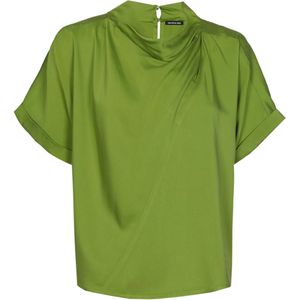 Caroline Biss Dames blouse groen (Maat: 44) - Effen - Halslijn: Watervalhals,
