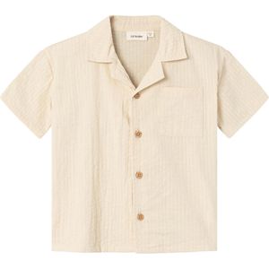 Lil' Atelier Overhemd korte mouw beige (Maat: 92) - Effen