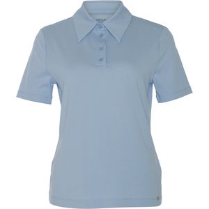 Marc Cain Additions Dames t-shirt blauw (Maat: 38) - Effen - Halslijn: Polokraag,