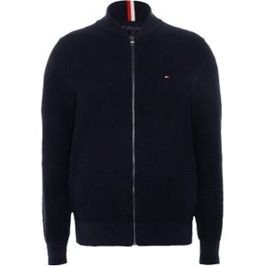 Tommy Hilfiger Trui blauw (Maat: L) - Effen - Halslijn: Opstaande kraag,