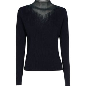 Caroline Biss Trui blauw (Maat: 36) - Glitter - Halslijn: Opstaande kraag,