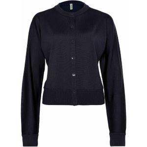 Babiche Dames vest blauw (Maat: M) - Effen - Halslijn: Ronde hals,