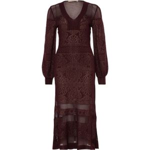 Twinset Jurk bordeaux (Maat: M) - Halslijn: V-hals,