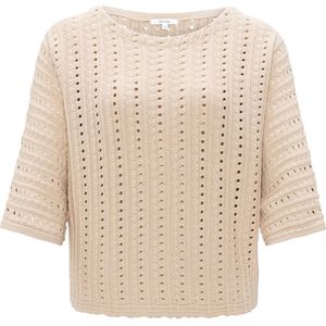 OPUS Trui beige (Maat: 36) - Effen - Halslijn: Ronde hals,