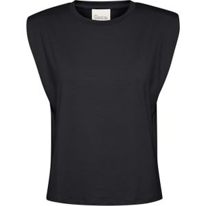 My Essential Wardrobe T-shirt zwart (Maat: S) - Effen - Halslijn: Ronde hals,