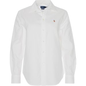 Ralph Lauren Blouse wit (Maat: L) - Effen - Halslijn: Polokraag,