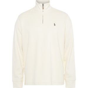 Ralph Lauren Heren trui met rits ecru (Maat: S) - Logo - Halslijn: Opstaande kraag met rits,