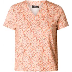 Yesta T-shirt oranje (Maat: 48) - Halslijn: V-hals,