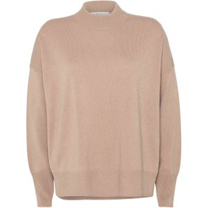 FFC Fashion Trui beige (Maat: S) - Effen - Halslijn: Opstaande kraag,