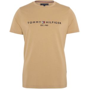 Tommy Hilfiger T-shirt beige (Maat: L) - Logo - Halslijn: Ronde hals,