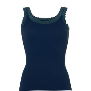 Tim & Simonsen Dames top blauw (Maat: S-M) - Effen - Halslijn: Ronde hals,