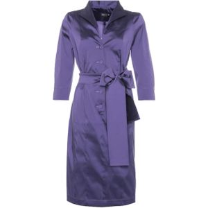MOQ Dames jurk paars (Maat: 52) - Effen - Halslijn: Revers,