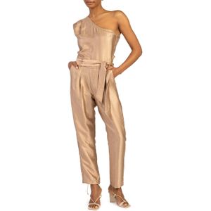 Aaiko LIVEA SATIN VIS 515 jumpsuit beige (Maat: M) - Halslijn: One shoulder,