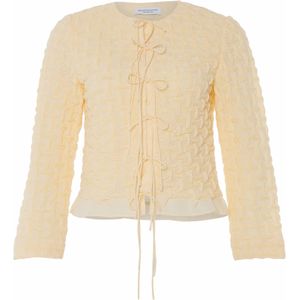 Hofmann Copenhagen Blouse geel (Maat: 40) - Effen - Halslijn: Ronde hals,
