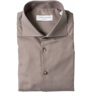 John Miller Overhemd lange mouw bruin (Maat: 39) - Effen
