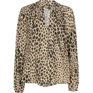 Caroline Biss Blouse beige (Maat: 44) - Halslijn: Opstaande kraag,