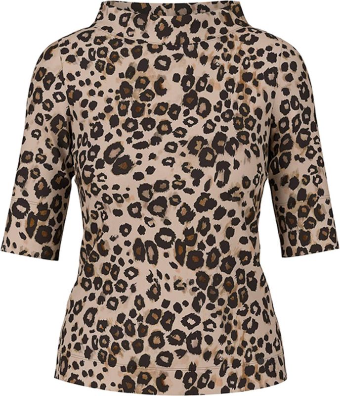 Marc Cain - Shirt - Cognac - Dierenprint - Halve Mouw