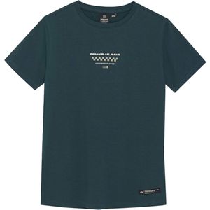 Indian Blue Jeans - T-shirt - Groen - Tekstfotoprint - Ronde Halslijn