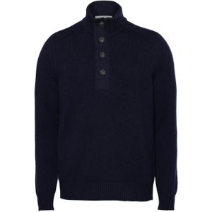 Gran Sasso Trui met rits blauw (Maat: 50) - Effen - Halslijn: Opstaande kraag met rits,