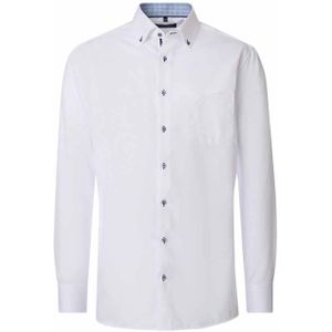 Casa Moda Heren overhemd lange mouw wit (Maat: 40) - Effen