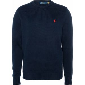 Ralph Lauren Heren trui blauw (Maat: L) - Effen - Halslijn: Ronde hals,