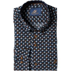 Eden Valley Heren overhemd lange mouw blauw (Maat: L)