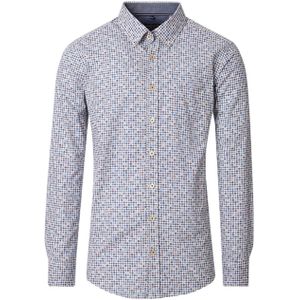 Casa Moda Heren overhemd lange mouw blauw (Maat: S)