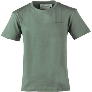 Ambique T-shirt groen (Maat: 176) - Effen - Halslijn: Ronde hals,