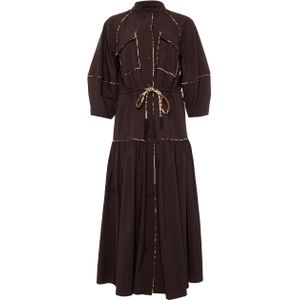 FARM Rio Jurk bruin (Maat: S) - Halslijn: Opstaande kraag,