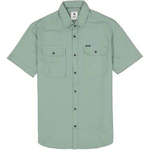 Garcia Overhemd korte mouw groen (Maat: L) - Effen