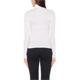 Marc Cain Essentials - Longsleeve - Wit - T-Shirt - Effen - Halslijn: Col