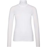 Marc Cain Essentials - Longsleeve - Wit - T-Shirt - Effen - Halslijn: Col