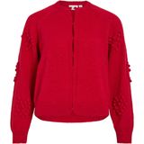 Vila - Vimerit O-neck Bubble Knit Card - Jester Red - Vest