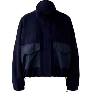 OUI Jas blauw (Maat: 40) - Effen - Halslijn: Opstaande kraag,