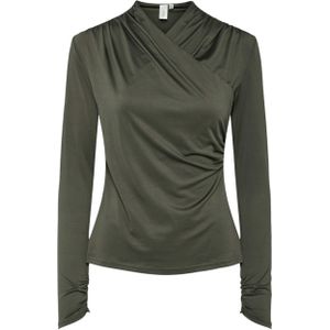 Y.A.S. Longsleeve zwart (Maat: XS) - Effen - Halslijn: V-hals,