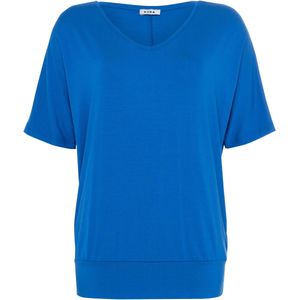 Kyra T-shirt blauw (Maat: M) - Effen - Halslijn: V-hals,