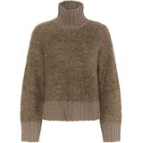 InWear Trui bruin (Maat: S) - Effen - Halslijn: Opstaande kraag,