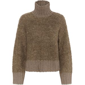 InWear Trui bruin (Maat: S) - Effen - Halslijn: Opstaande kraag,