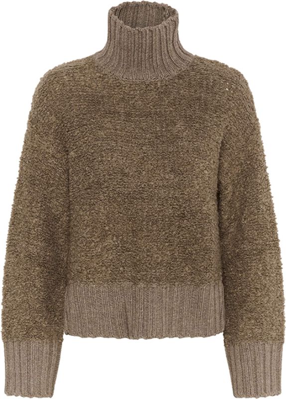 InWear Trui bruin (Maat: S) - Effen - Halslijn: Opstaande kraag,