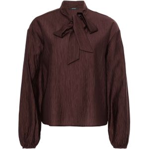 OPUS Blouse bordeaux (Maat: 44) - Effen - Halslijn: Opstaande kraag,