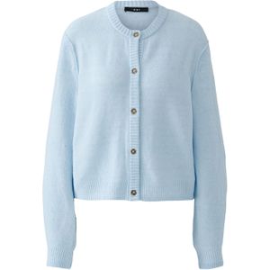 OUI Dames vest blauw (Maat: 36) - Mélange - Halslijn: Ronde hals,