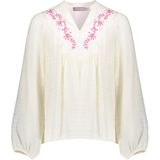 Geisha Blouse korte mouw ecru (Maat: 140) - Effen - Halslijn: V-hals,