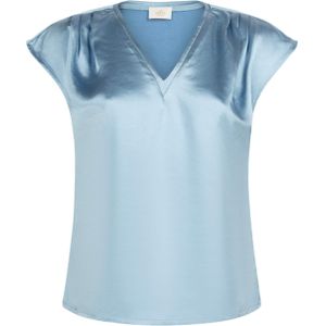 Aaiko T-shirt blauw (Maat: XL) - Effen - Halslijn: V-hals,