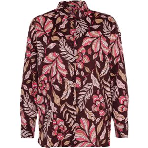 Olsen Blouse bordeaux (Maat: 36) - Halslijn: Polokraag,